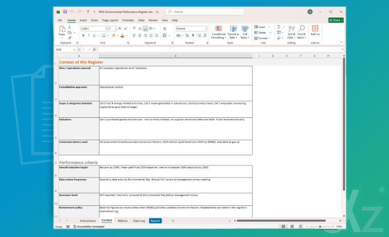 Environmental Performance Register | ISO 14001:2026 Template