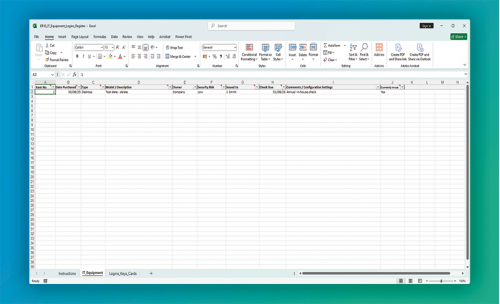 ER10 IT Equipment Logins Register