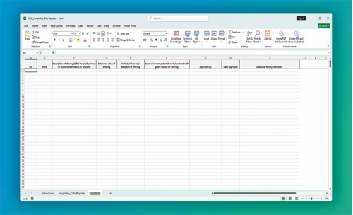 ER22 Hospitality and Gifts Register 