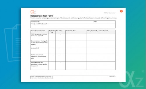 F-HS43 Harassment Risk Form