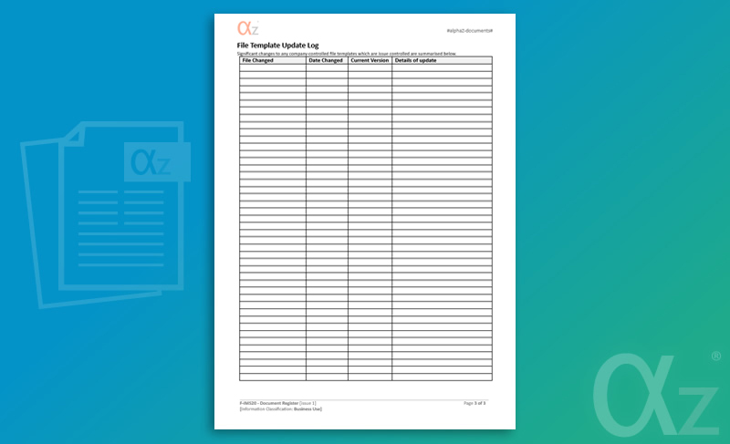 F-IMS20 Document Register