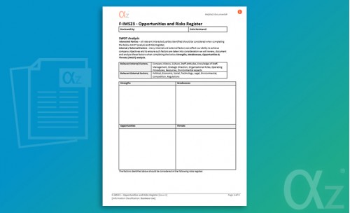 F-IMS23 Opportunities Risks Register