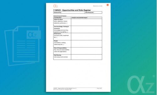 F-IMS23 Opportunities Risks Register