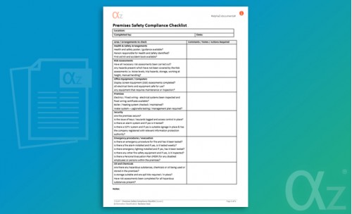 F-Q107 Premises Safety Compliance Checklist