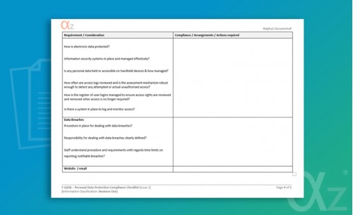 F-Q106 GDPR Compliance Checklist 