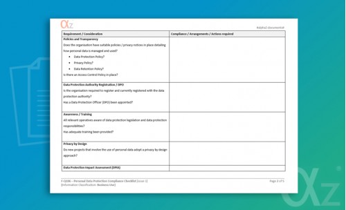 F-Q106 GDPR Compliance Checklist 