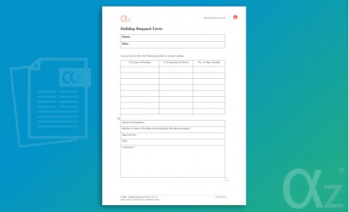 F-HR4 Holiday Request Form