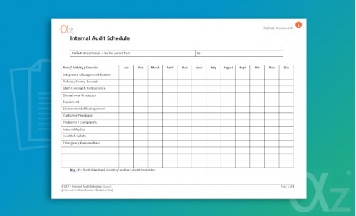 F-Q17 Internal Audit Schedule Form
