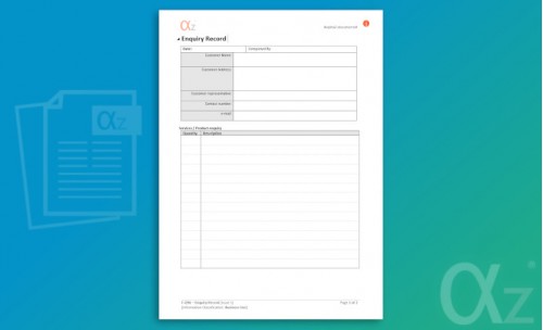 F-Q96 Enquiry Record Form