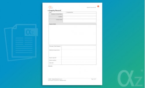 F-Q96 Enquiry Record Form