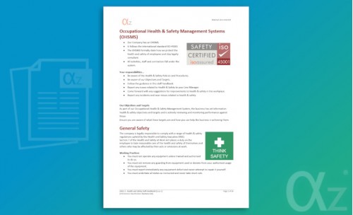 OHS1-1 Health and Safety Awareness Staff Handbook