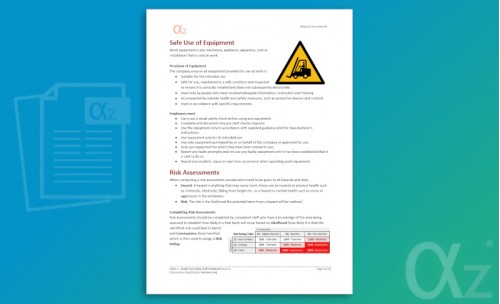 OHS1-1 Health and Safety Awareness Staff Handbook