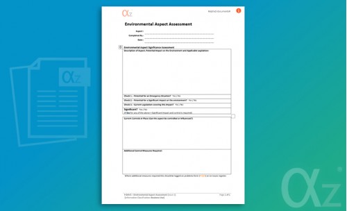 F-ENV3 Environmental Aspect Assessment Form
