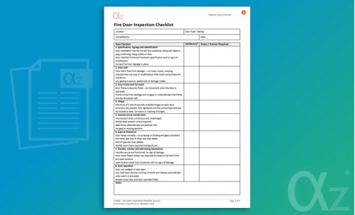 F-HS46 Fire Door Inspection Checklist