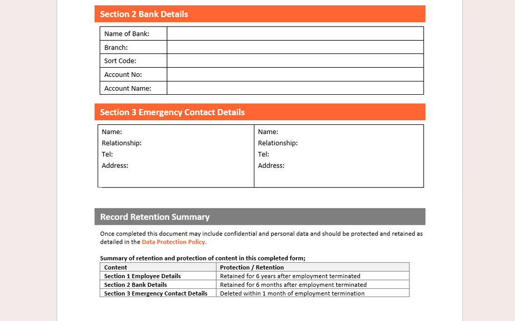 record retention summary