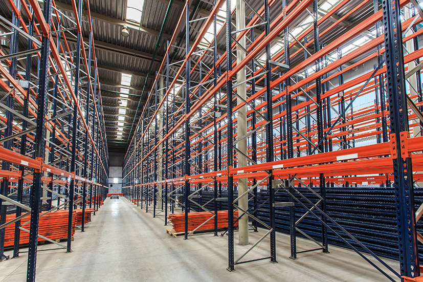 Racking in a warehouse 